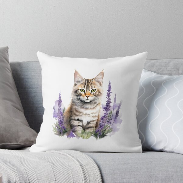 Item preview, Lupine Flower Cat | Elegant Botanical Floral Art designed and sold by Mandayartstudio.