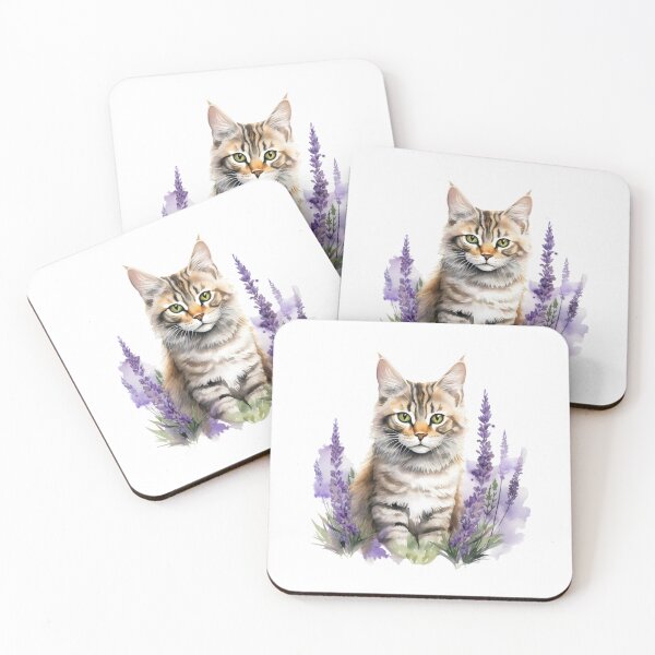 Item preview, Lupine Flower Cat | Elegant Botanical Floral Art designed and sold by Mandayartstudio.