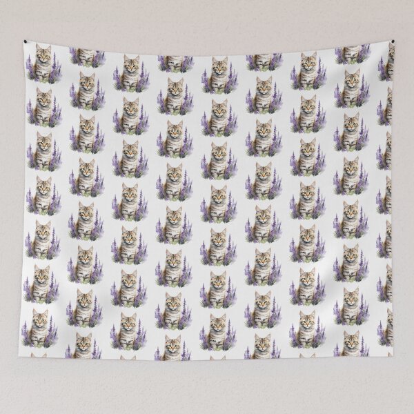 Item preview, Lupine Flower Cat | Elegant Botanical Floral Art designed and sold by Mandayartstudio.
