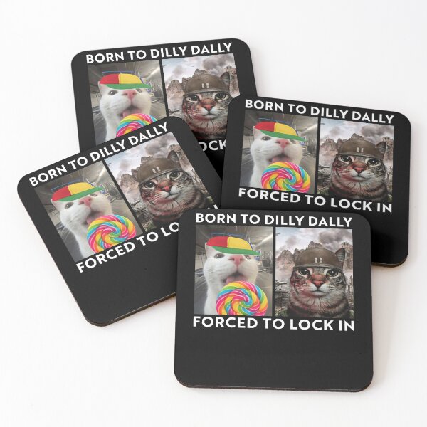Item preview, Born To Dilly Dally Forced To Lock In Funny Cat Meme designed and sold by studio-ssaam.