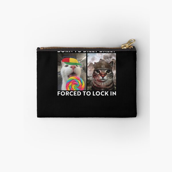 Item preview, Born To Dilly Dally Forced To Lock In Funny Cat Meme designed and sold by studio-ssaam.