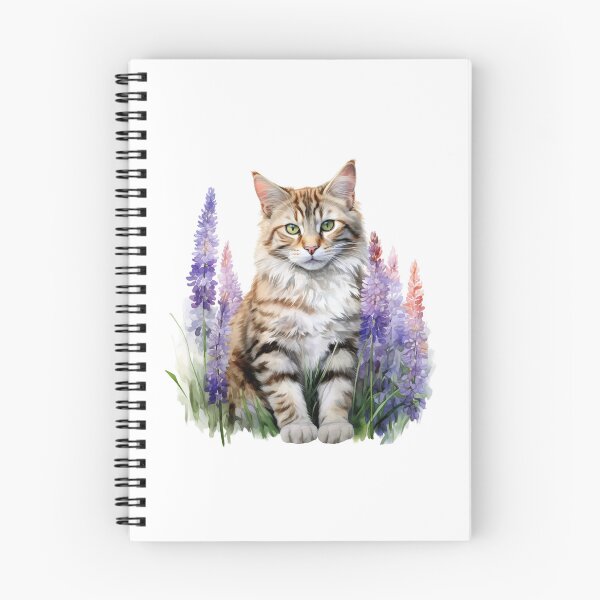 Item preview, Lupine Flower Cat | Elegant Botanical Floral Art designed and sold by Mandayartstudio.