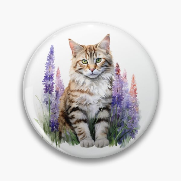 Item preview, Lupine Flower Cat | Elegant Botanical Floral Art designed and sold by Mandayartstudio.