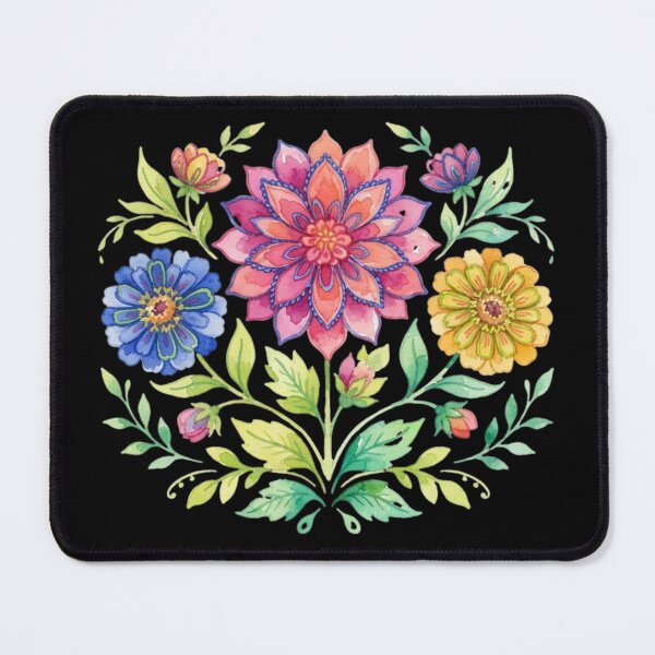 Item preview, Vibrant Folk Art Watercolor Floral Bouquet Design designed and sold by bvdesignart.