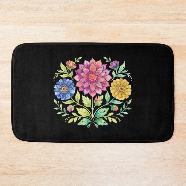 Item preview, Vibrant Folk Art Watercolor Floral Bouquet Design designed and sold by bvdesignart.