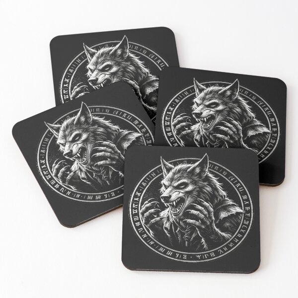 Item preview, Dark Fantasy Emblem – Mad Werewolf Feral Beast designed and sold by DretiArts.