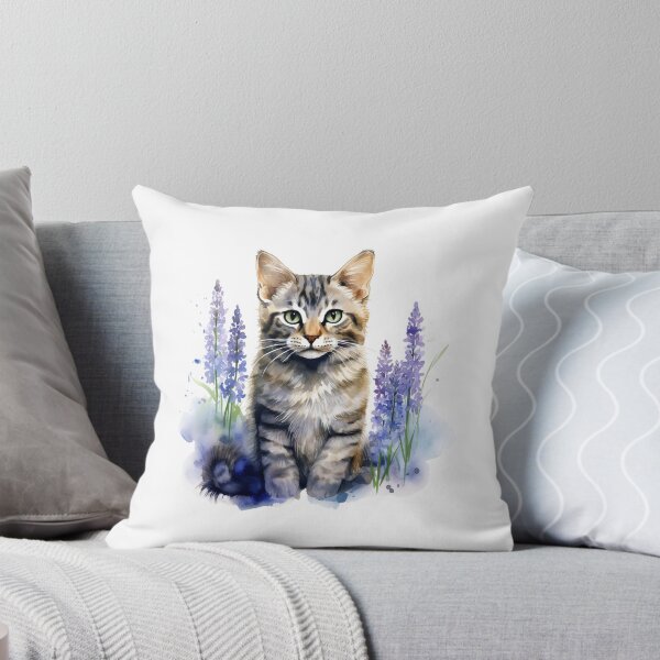 Item preview, Lupine Flower Cat | Elegant Botanical Floral Art designed and sold by Mandayartstudio.