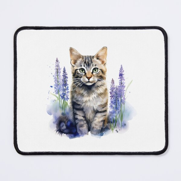 Item preview, Lupine Flower Cat | Elegant Botanical Floral Art designed and sold by Mandayartstudio.