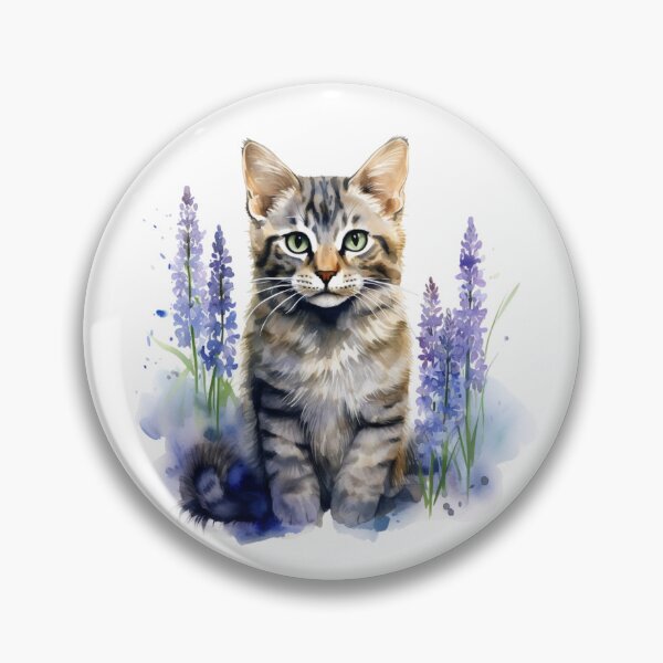 Item preview, Lupine Flower Cat | Elegant Botanical Floral Art designed and sold by Mandayartstudio.