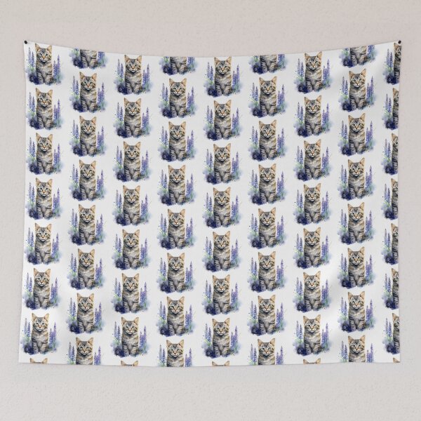 Item preview, Lupine Flower Cat | Elegant Botanical Floral Art designed and sold by Mandayartstudio.