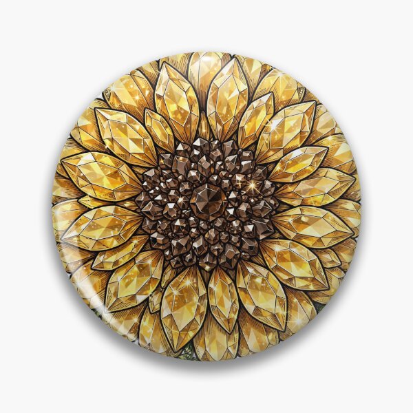 Item preview, Yellow Sunflower Crystal Sticker - Citrine Gem Flower designed and sold by FineLineBotanical .