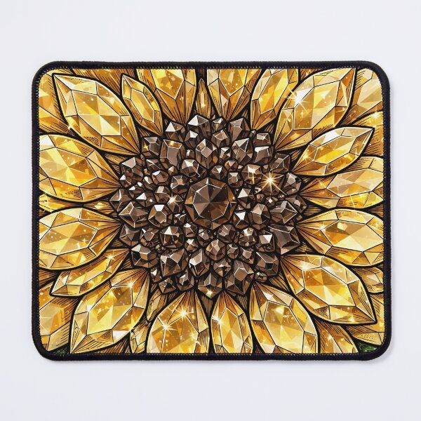 Item preview, Yellow Sunflower Crystal Sticker - Citrine Gem Flower designed and sold by FineLineBotanical .