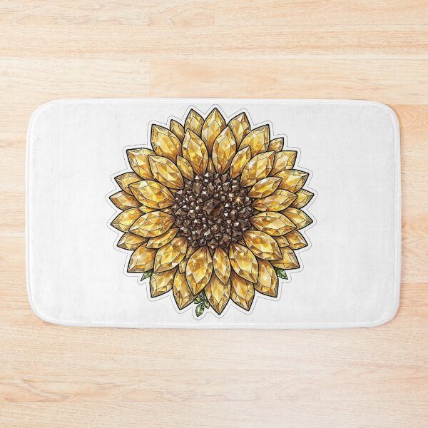 Item preview, Yellow Sunflower Crystal Sticker - Citrine Gem Flower designed and sold by FineLineBotanical .