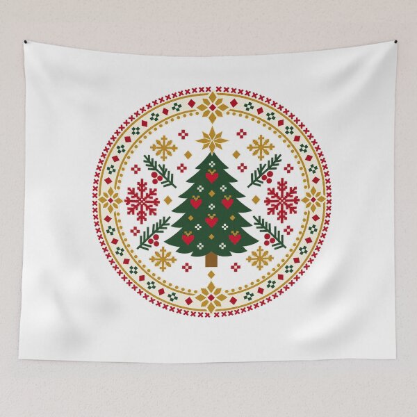 Item preview, Nordic Christmas Tree in a Festive Circular Pattern designed and sold by skyartdesign.