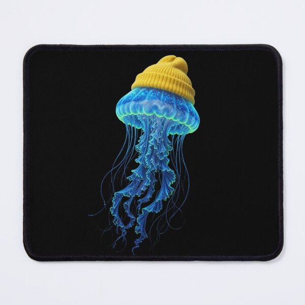 Item preview, Jellyfish Wearing Yellow Beanie Glow Marine  designed and sold by CF_VintageDesign.