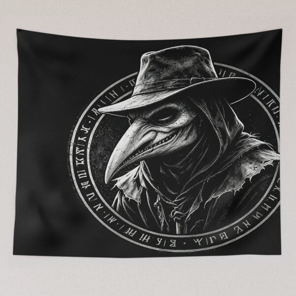 Item preview, Dark Fantasy Emblem – Creepy Plague Doctor Rune Art designed and sold by DretiArts.