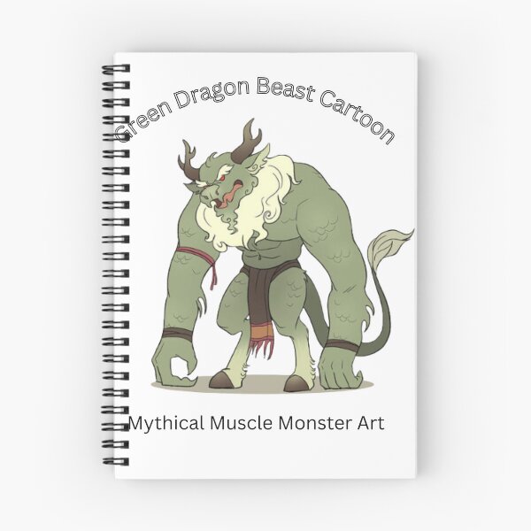 Item preview, Green Dragon Beast Cartoon - Mythical Muscle Monster Art designed and sold by Huy Vo Hand-Drawn Art.
