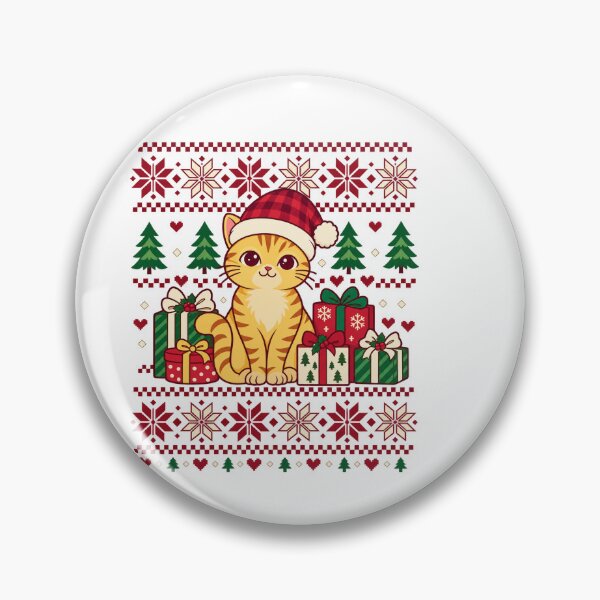 Item preview, Ginger Christmas Cat with Gifts and Nordic Snowflakes designed and sold by skyartdesign.