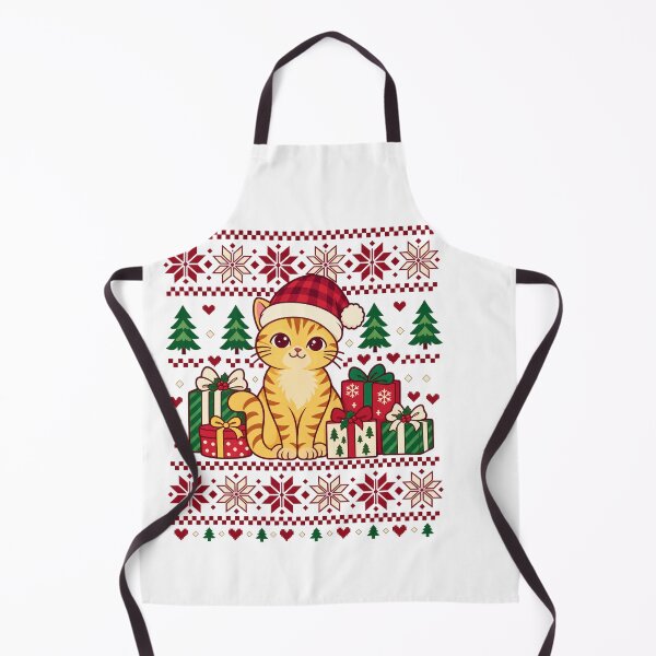 Item preview, Ginger Christmas Cat with Gifts and Nordic Snowflakes designed and sold by skyartdesign.
