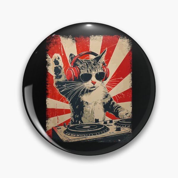 Item preview, Cool Cat DJ Vintage Music Cat designed and sold by charoen-design.