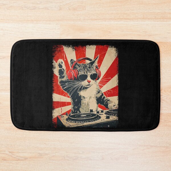 Item preview, Cool Cat DJ Vintage Music Cat designed and sold by charoen-design.