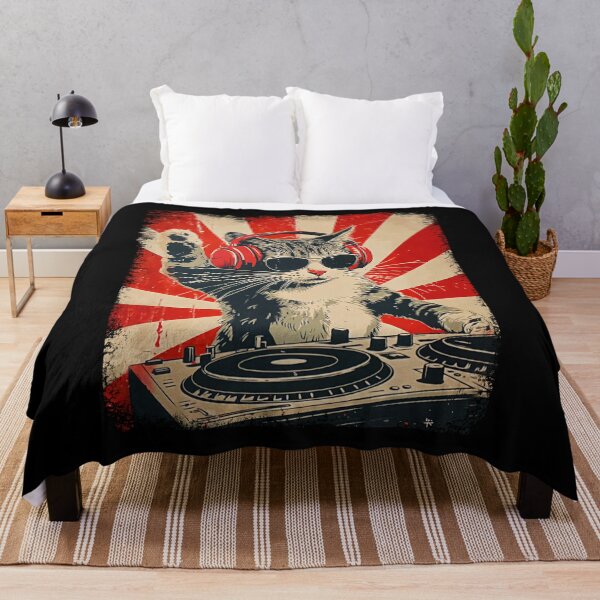 Item preview, Cool Cat DJ Vintage Music Cat designed and sold by charoen-design.
