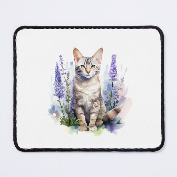 Item preview, Lupine Flower Cat | Elegant Botanical Floral Art designed and sold by Mandayartstudio.