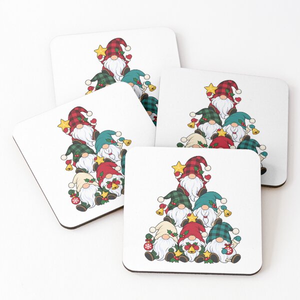 Item preview, Six Plaid Christmas Gnomes Stacked into a Tree designed and sold by skyartdesign.