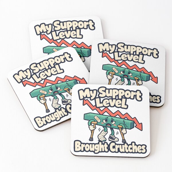 Item preview, Support Level Brought Crutches Trader Cartoon designed and sold by Bikivuno.