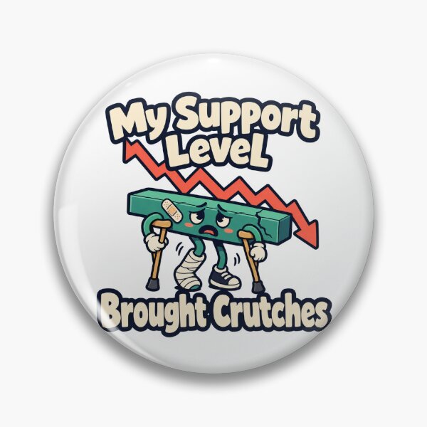 Item preview, Support Level Brought Crutches Trader Cartoon designed and sold by Bikivuno.