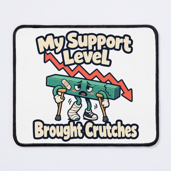 Item preview, Support Level Brought Crutches Trader Cartoon designed and sold by Bikivuno.