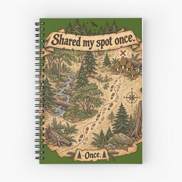 Item preview, Shared My Spot Once - Funny Morel Hunting Trail Map designed and sold by LottiesLuck.
