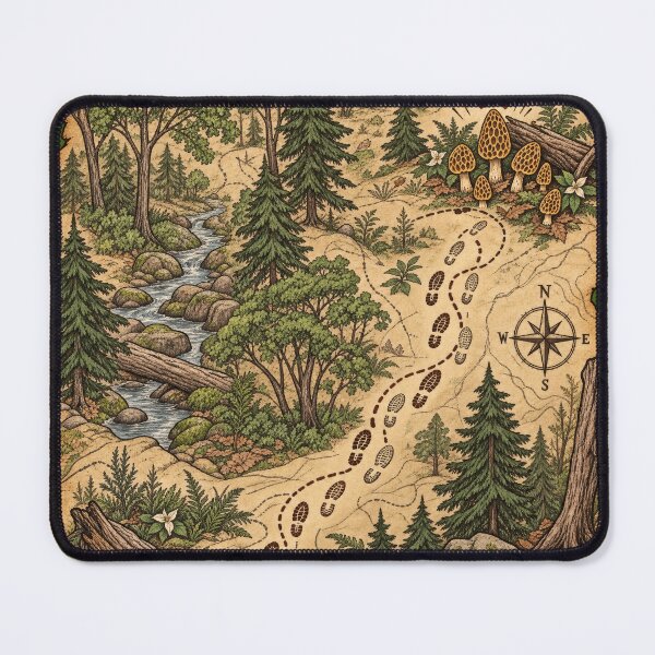 Item preview, Shared My Spot Once - Funny Morel Hunting Trail Map designed and sold by LottiesLuck.