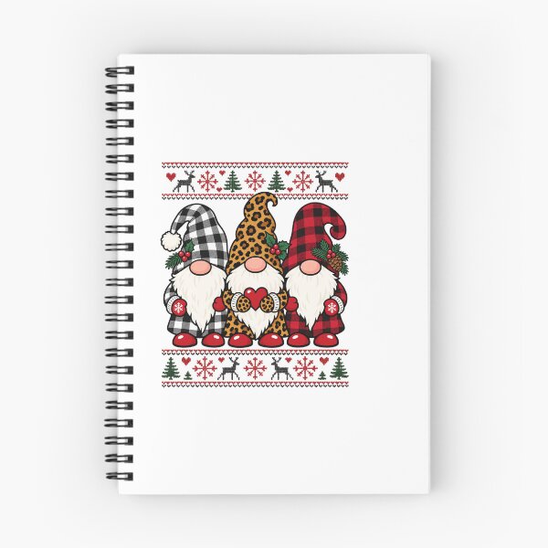 Item preview, Plaid and Leopard Christmas Gnomes with Nordic Borders designed and sold by skyartdesign.