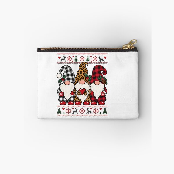 Item preview, Plaid and Leopard Christmas Gnomes with Nordic Borders designed and sold by skyartdesign.