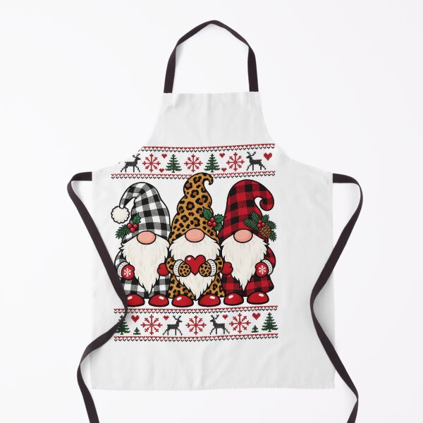 Item preview, Plaid and Leopard Christmas Gnomes with Nordic Borders designed and sold by skyartdesign.