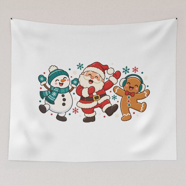 Item preview, Dancing Santa Snowman and Gingerbread Christmas Friends designed and sold by skyartdesign.