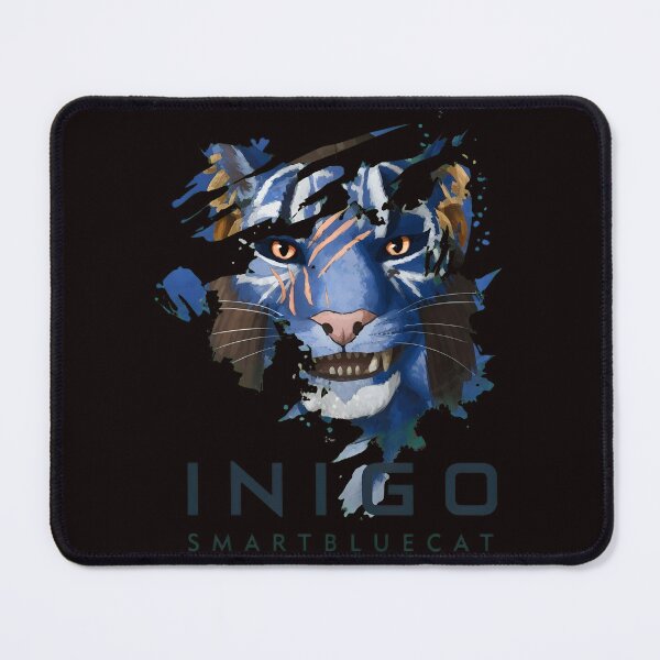 Item preview, Blue Feline Portrait with Orange Eyes designed and sold by Pocket-Pixel.