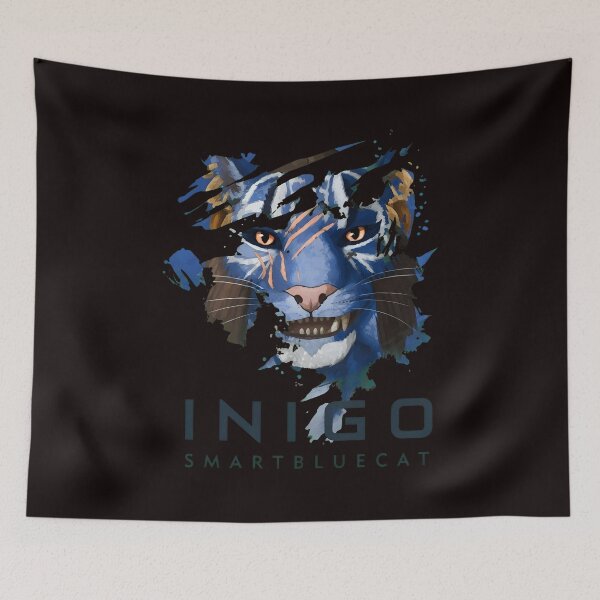Item preview, Blue Feline Portrait with Orange Eyes designed and sold by Pocket-Pixel.