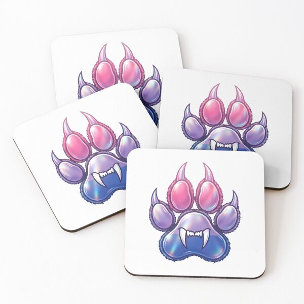 Item preview, Bisexual Pride Anthro Wolf Holographic Paw Print designed and sold by DuckOddity.