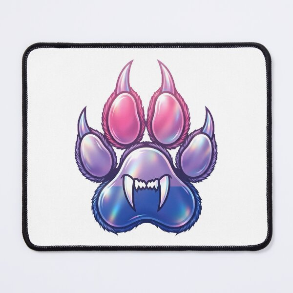 Item preview, Bisexual Pride Anthro Wolf Holographic Paw Print designed and sold by DuckOddity.
