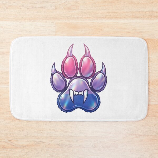 Item preview, Bisexual Pride Anthro Wolf Holographic Paw Print designed and sold by DuckOddity.