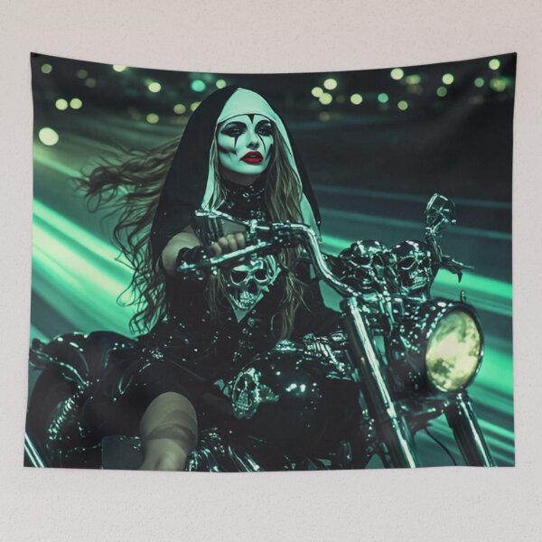 Item preview, Dark Goth Biker Nun designed and sold by TheDarkWardrobe.