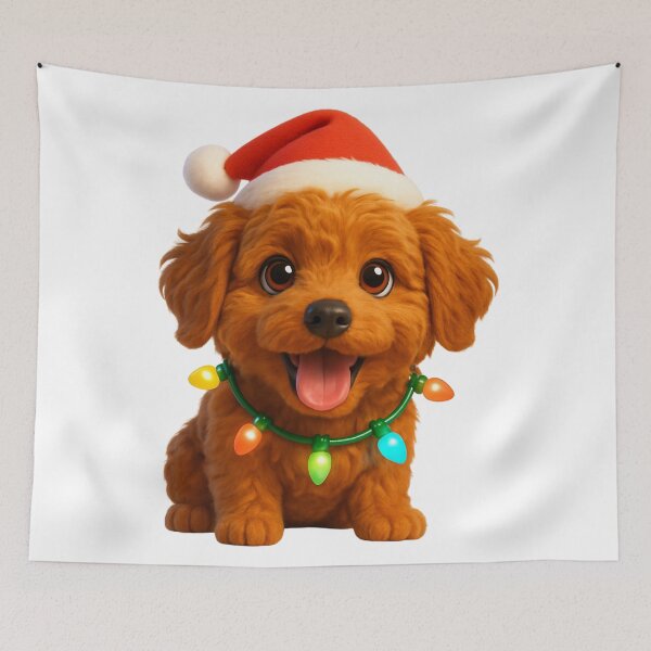 Item preview, Mini Labradoodle Dog Christmas Cheer designed and sold by Sillytoe.