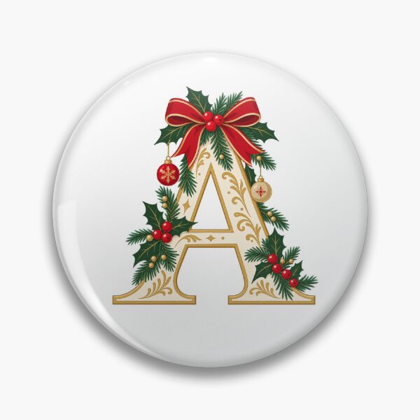 Item preview, Christmas Initial A with Holly and Red Bow designed and sold by skyartdesign.