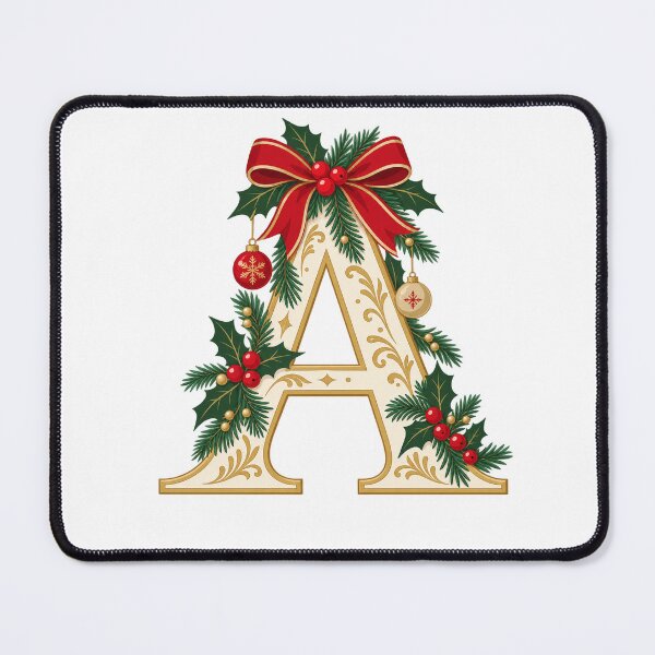 Item preview, Christmas Initial A with Holly and Red Bow designed and sold by skyartdesign.
