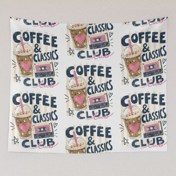 Item preview, Coffee & Classics Club — Iced Coffee & Retro Music designed and sold by Nacho Average Designs.