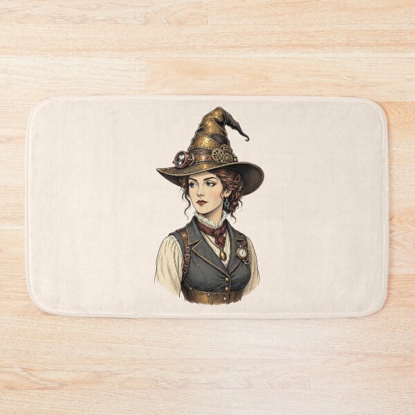 Item preview, Steampunk Witch – Victorian Woman with Goggles and Witch Hat designed and sold by SweetLilith.