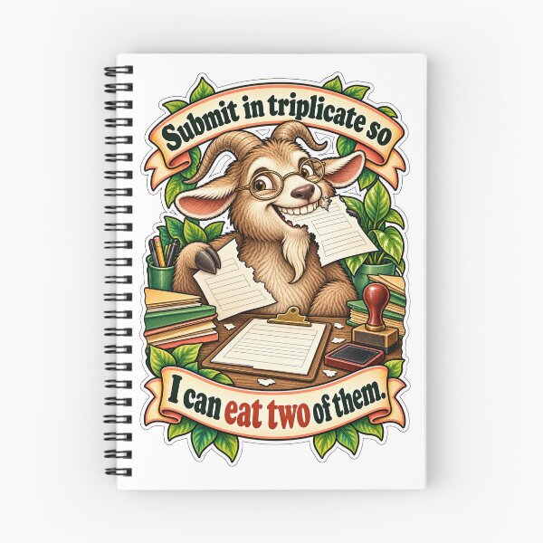 Item preview, Submit in Triplicate So I Can Eat Two - Goat Paperwork Humor designed and sold by Ctrl Alt Bureaucracy.