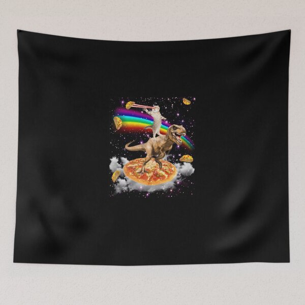 Item preview, The-Original-Galaxy-Laser-Eye-Cat-On-Dinosaur-On-Pizza-With-Tacos--Rainbow designed and sold by hidakaban.